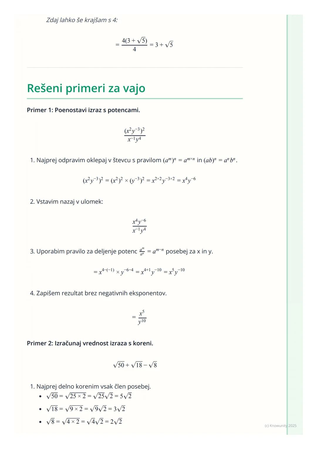 # Potence in koreni

Uvod v potence in korene

Potence in koreni so temeljni del algebre. Potenciranje je v bistvu krajši zapis
za večkratno