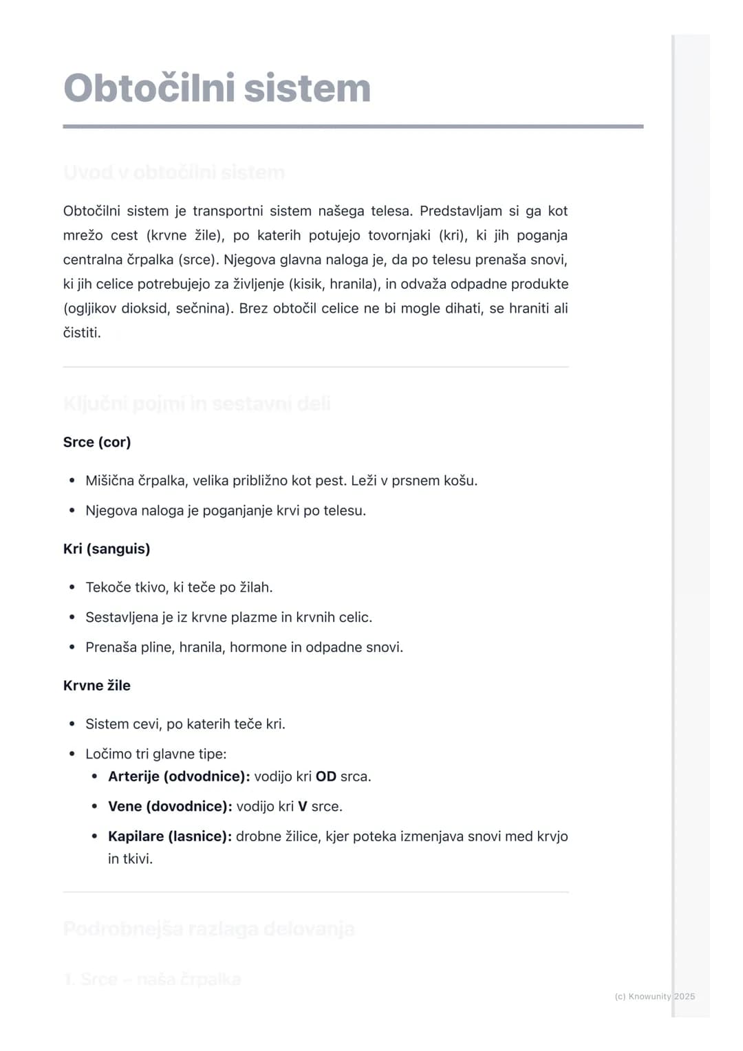 # Obtočilni sistem

Uvod v obtočilni sistem

Obtočilni sistem je transportni sistem našega telesa. Predstavljam si ga kot
mrežo cest (krvne 