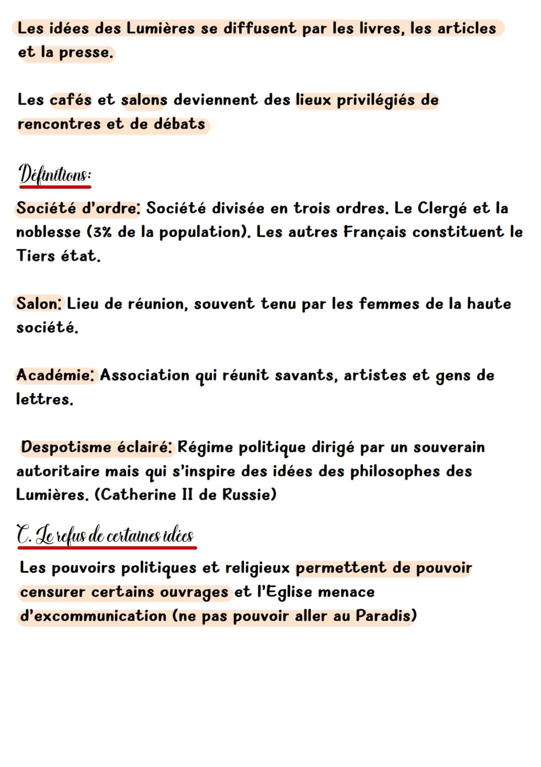 # Chapitre 2
L'Europe des Lumieres
# 1. Définitions
Les Lumières: Courant de pensée du XVIIIe siècle qui regroupent des savants et
des phil
