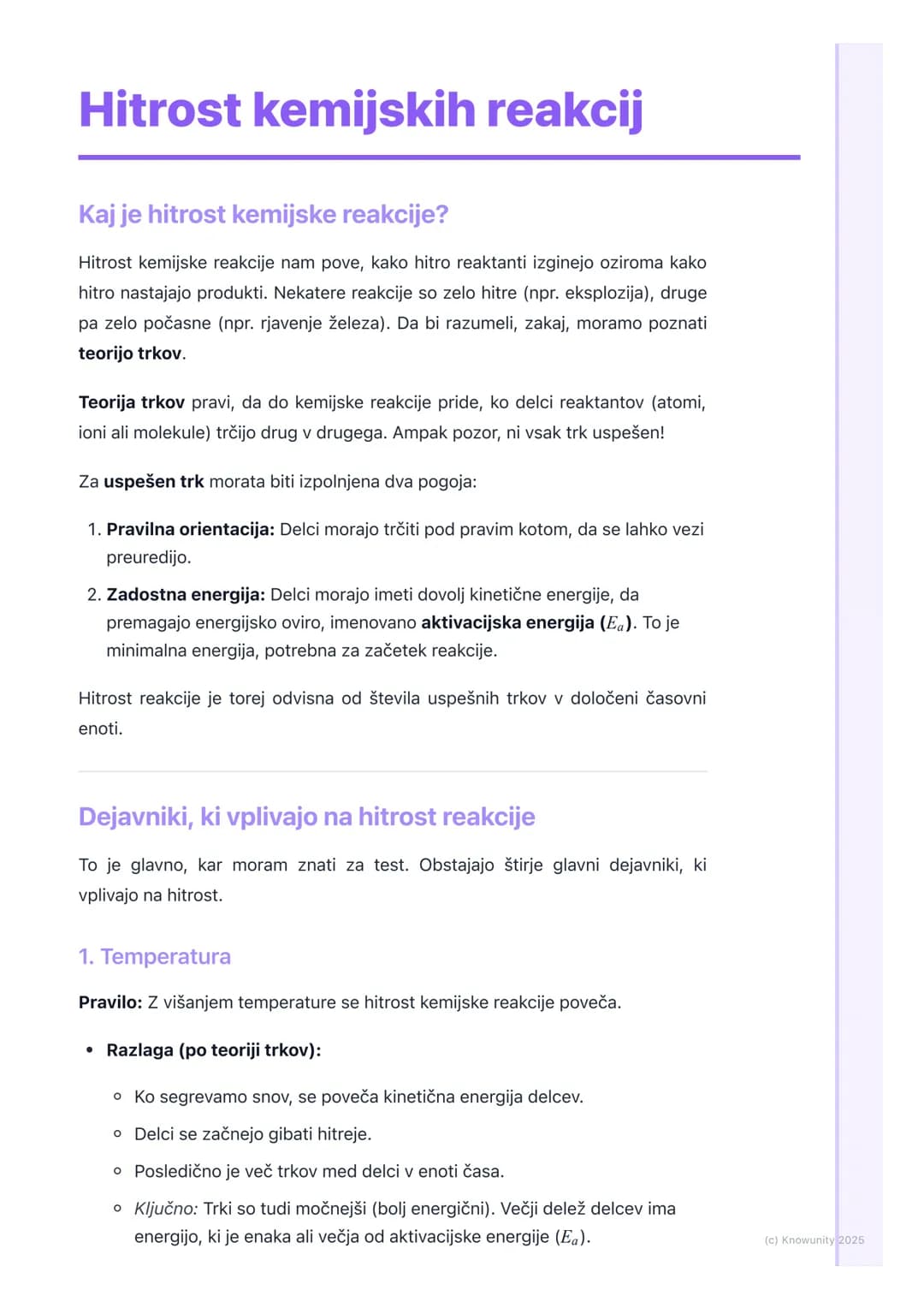 # Hitrost kemijskih reakcij
Kaj je hitrost kemijske reakcije?
Hitrost kemijske reakcije nam pove, kako hitro reaktanti izginejo oziroma ka