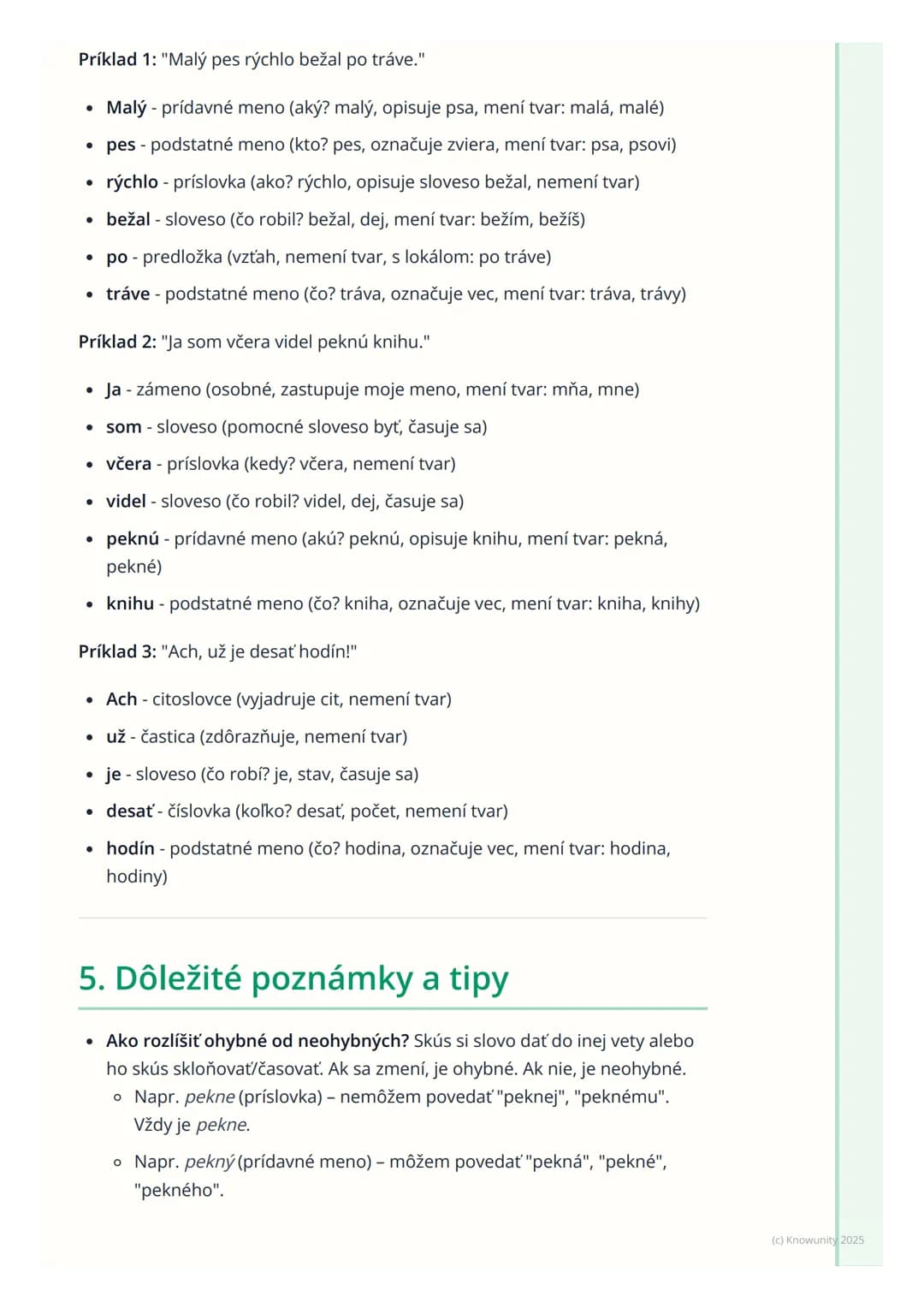 # Slovné druhy
1. Prehľad a úvod
Takže, ideme si zopakovať slovné druhy. Je to super dôležité, lebo nám to
pomáha rozumieť, ako funguje ná
